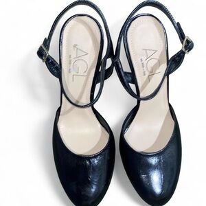 AGL Women's black Italian Leather Heels